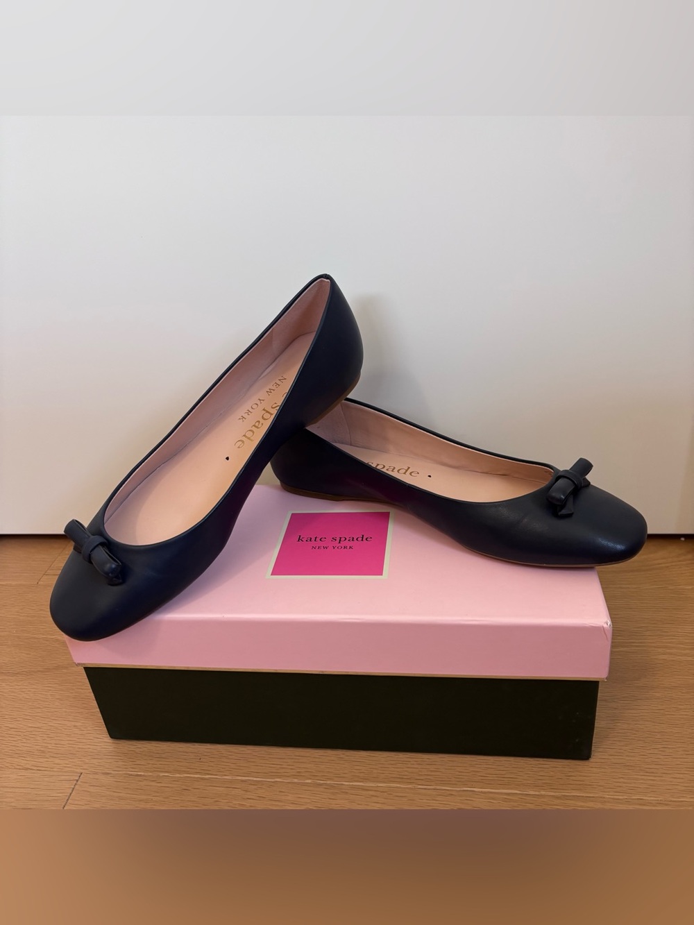 Final sale New Kate Spade Kiersten genuine leather ballet flats blazer blue colo - Picture 4 of 16